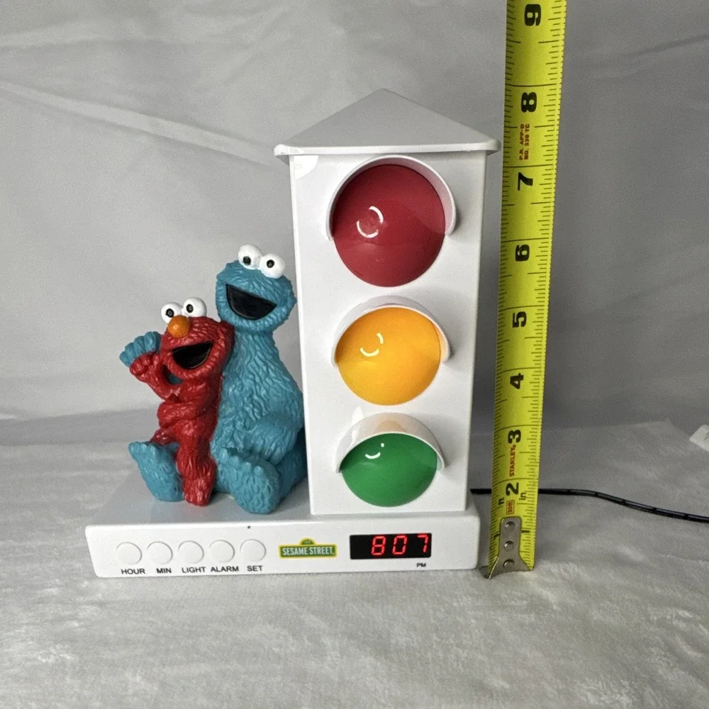 Sesame Street Elmo & Cookie Monster Traffic Light Digital Alarm Night Light